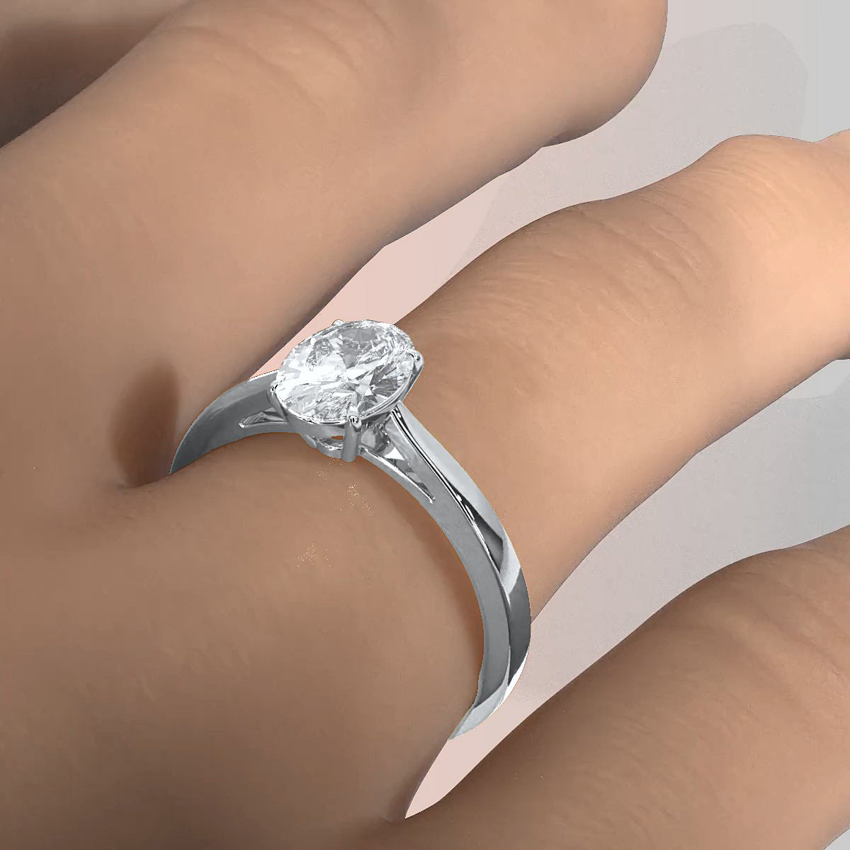 Lab Grown Diamond IGI Certified 4 Prong Solitaire Engagement Ring 4g Setting 1.00 Ctw.